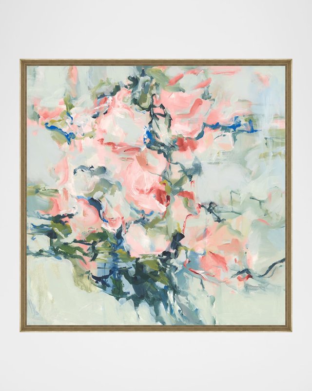 "Blush in Bloom" Framed Giclee by Maelani Blue, 49.25" Square